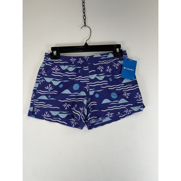 Columbia Sandy River II Printed Shorts Womens XS Palm Trees 3 Inch Inseam - Picture 1 of 7